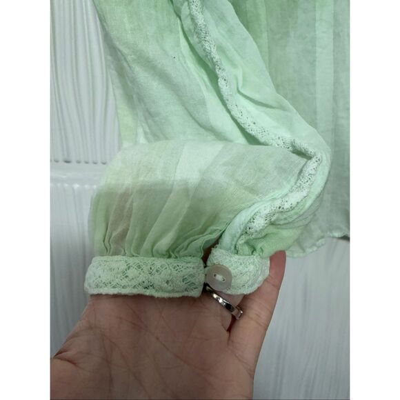 LOVESHACKFANCY - Ronda Embroidered Puff Sleeve Blouse - Picture 5 of 12